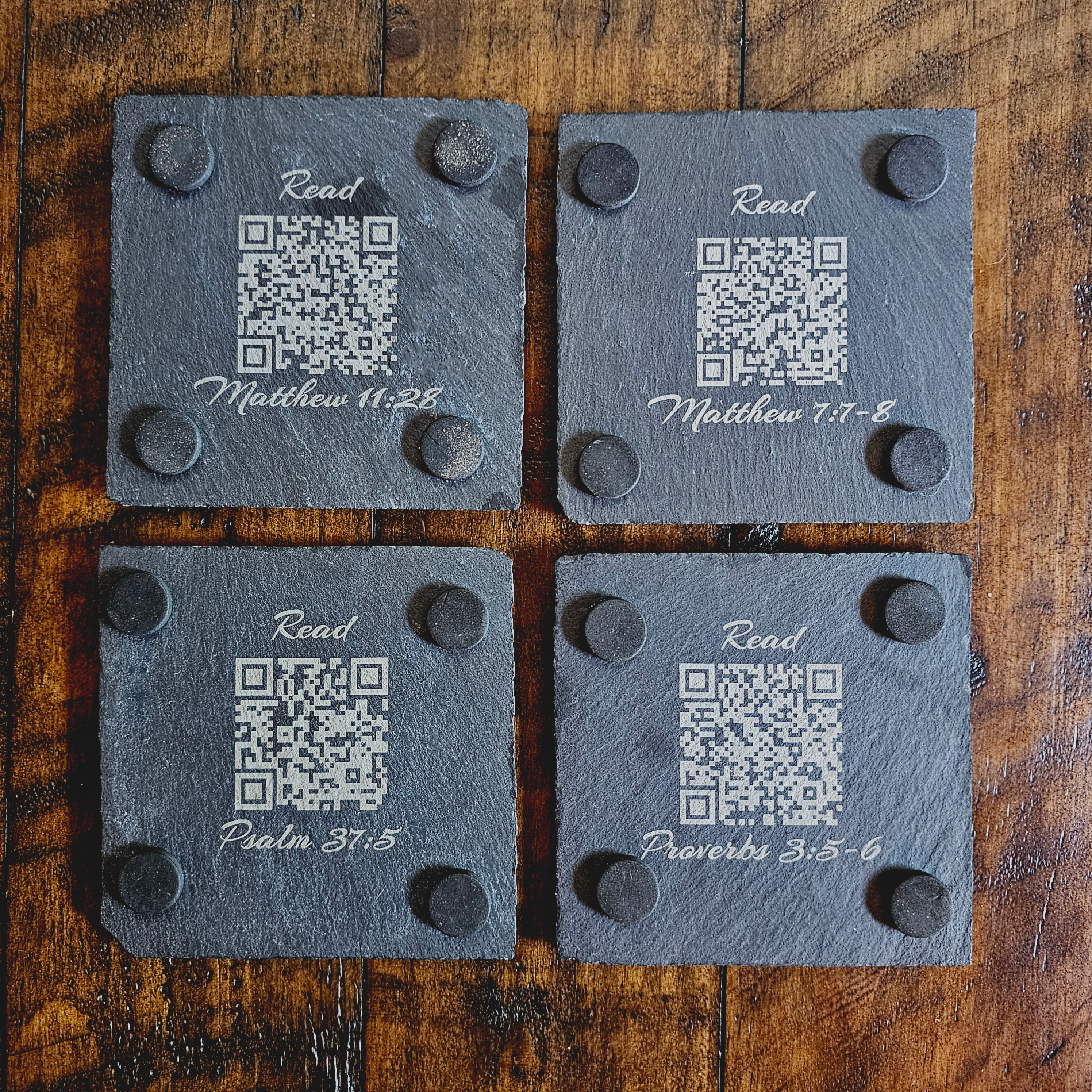 Let Him Custom Slate Coaster Set
